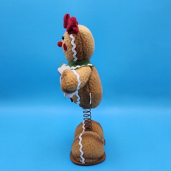Gingerbread Girl w/ Peppermint Candy Christmas Tabletop Decor Spring Base Plush - Picture 3 of 8